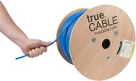 высокоскоростной защитный экран blue cat6a riser ethernet cable с частотой 750 мгц, 1000 футов, 23awg твердая медь, сертифицированный etl, общий фольгированный экран (ftp), оптовая продажа. логотип