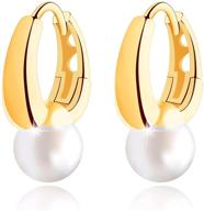 👂 mocas 925 sterling silver hoop earrings: dainty imitation pearl hollow heart design - white gold plated pearl hoop earrings for women & girls - perfect gifts for sisters, anniversaries, graduations, and birthdays logo