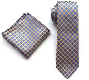 img 4 attached to Stylish Secdtie Spring Gingham Modern Necktie for Men's Ties, Cummerbunds & Pocket Squares
