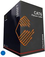 🔵 превосходный многожильный кабель itechcables cat6 для помещений с повышенной пожарной безопасностью 1000 футов - высокая производительность, тестирование fluke, 23awg, медь, 550 мгц, 10 гбит/с, синий логотип