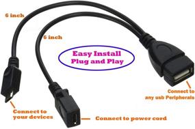 img 1 attached to 🔌 AuviPal 2-in-1 Micro USB to USB Adapter (OTG Cable + Power Cable) for Fire Stick, Playstation Classic and More - 2 Pack: Streamline Your Device Connectivity!