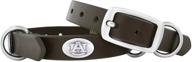 🐯 zep-pro auburn tigers small brown leather concho dog collar - stylish and durable! logo