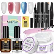 💅 saviland builder nail gel kit: exquisite 3-in-1 gel nail polish set with 4 colors - ideal for beginners! logo