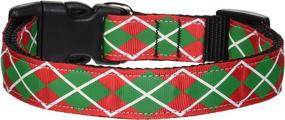 img 2 attached to 🎄 Festive Argyle Nylon Dog Collar for Christmas Celebrations