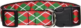 img 1 attached to 🎄 Festive Argyle Nylon Dog Collar for Christmas Celebrations