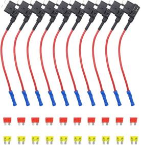 img 4 attached to 🚗 Recoil 10 Pack 12V Car Add-a-Circuit Fuse Tap Adapter with 10A, 20A Fuses - ATC Blade Fuse Holder Included (FT1-10)