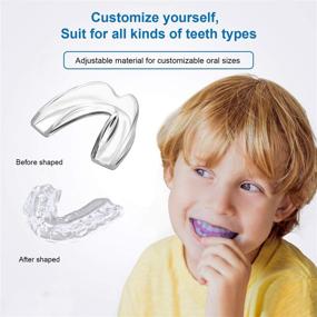 img 1 attached to 👶 Pack of 4 Kids Mouth Guards for Teeth Grinding, Night Sleep Teeth Guards, Relieves TMJ & Teeth Clenching, Bruxism Prevention, Includes Whitening Tray, Sport Athletic Mouth Guard (Kid Size Only)