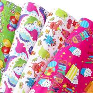 🎁 u'cover birthday gift wrapping paper sets - happy birthday greetings theme, 4 styles mix - gift wrap papers for gift boxes, decor for girls boys kids, baby shower, women - 10 folded sheets (20 * 29inch) logo