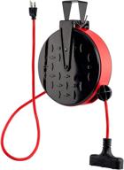 🔌 copperpeak 30ft retractable extension cord reel - ceiling/wall mount - 16 gauge - red/black logo