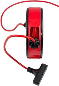 img 1 attached to 🔌 CopperPeak 30ft Retractable Extension Cord Reel - Ceiling/Wall Mount - 16 Gauge - Red/Black