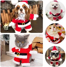 img 2 attached to 🎅 Santa Dog Costume for Small Dogs and Cats – Funny Christmas Clothes with 2 Stitched Arms for Dress Up