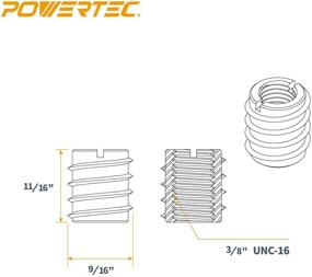 img 1 attached to 🪛 POWERTEC QTI1004 Threaded Inserts for Wood Furniture - Pack of 50, Zinc Plated, 3/8”-16 Internal Threads, 18mm Length