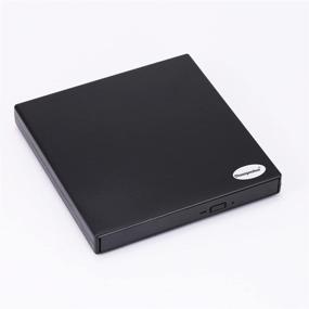 img 4 attached to 🖥️ Chuanganzhuo Портативный внешний CD DVD привод USB 2.0 Slim для ноутбука/ПК/Мак - В комплекте чехол от пыли, черный.