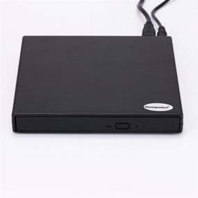 img 1 attached to 🖥️ Chuanganzhuo Портативный внешний CD DVD привод USB 2.0 Slim для ноутбука/ПК/Мак - В комплекте чехол от пыли, черный.