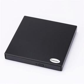 img 2 attached to 🖥️ Chuanganzhuo Портативный внешний CD DVD привод USB 2.0 Slim для ноутбука/ПК/Мак - В комплекте чехол от пыли, черный.