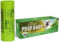 🐾 unni 100% compostable dog poop bags: extra thick pet waste bags - 300 bags on a single roll (9x13 inches) | earth-friendly & certified by astm d6400, europe ok compost, san francisco logo