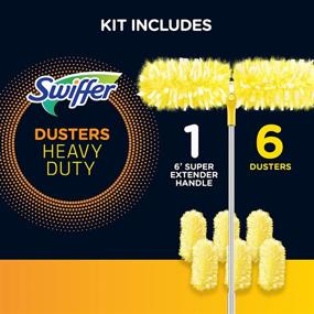 img 3 attached to Effortless Cleaning: Swiffer Ceiling Fan Duster Super Extender Kit with 6 Heavy Duty Refills