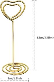 img 3 attached to 💛 Bememo Gold Heart Photo Holder Stands - Table Number Holders, Place Card & Paper Menu Clips for Weddings (12 Pack)