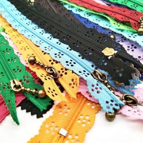 img 2 attached to 👗 Lace Zippers 20CM(7.8inch) LNKA Novelty 20pcs/Pack 3# End Zipper DIY Nylon Coil Flower Zipper for Sewing Dress Tailor Craft Bed Bag Random Color