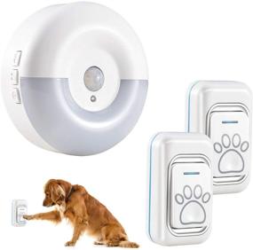 img 4 attached to Opibtu Dog Door Bell: Wireless Potty Training System with Waterproof Touch Button Bells (1 Receiver & 2 Transmitters)