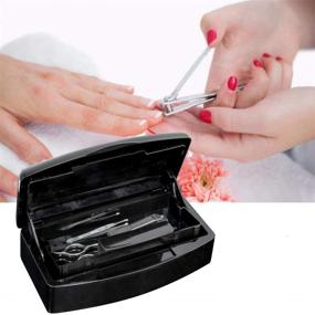 img 2 attached to 🧪 Plastic Sterilizing Tray for Nail Tools Disinfection - Beauty Tool Disinfection Tray for Spa, Hair Salon & Manicure Equipment (Black)