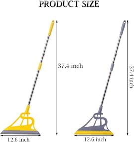 img 3 attached to 🧹 MALINOS Magic Broom Sweeper: Versatile 2-in-1 Rubber Broom for Easy Water, Pet Hair, Dust, and Window Cleaning (Gray Pole, Yellow Bottom)