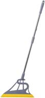 🧹 malinos magic broom sweeper: versatile 2-in-1 rubber broom for easy water, pet hair, dust, and window cleaning (gray pole, yellow bottom) logo