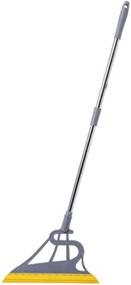 img 4 attached to 🧹 MALINOS Magic Broom Sweeper: Versatile 2-in-1 Rubber Broom for Easy Water, Pet Hair, Dust, and Window Cleaning (Gray Pole, Yellow Bottom)