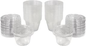 img 1 attached to 🍮 Convenient Pack of 32 Plastic Gelatin Cups with 2.5 Oz Lids: Perfect for Any Occasion