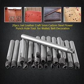 img 3 attached to 🌸 Hollow Punch Set - 20pcs 5mm Flower Punch Hole Tool for Leather Craft Belt Decoration, Wallet & Belt DIY - Carbon Steel Construction (5mm)