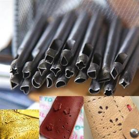 img 2 attached to 🌸 Hollow Punch Set - 20pcs 5mm Flower Punch Hole Tool for Leather Craft Belt Decoration, Wallet & Belt DIY - Carbon Steel Construction (5mm)