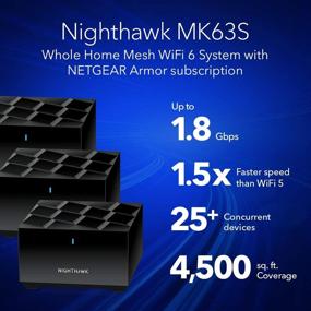 img 3 attached to 🔌 NETGEAR Nighthawk AX1800 Whole Home Mesh WiFi 6 System (MK63S) + Free Armor Security – Router with 2 Satellite Extenders, Covers up to 4,500 sq. ft. & Supports 25+ Devices