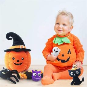 img 2 attached to 🎃 Halloween Pumpkin Baby Toy Set | teytoy Nontoxic Fabric Baby Cloth Activity Crinkle Playset, Ideal Halloween Gift, Party Decoration for Infants, Boys and Girls