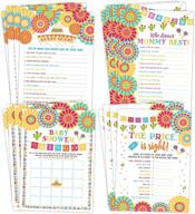 🎉 exciting fiesta mexican baby shower games for a memorable celebration: bingo, find the guest, the price is right, who knows mommy best - with 25 games each! logo