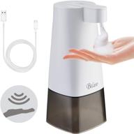 🧼 touchless foaming soap dispenser, rechargeable automatic soap dispenser with infrared motion sensor, adjustable 2 levels, waterproof and hands-free, 300ml / 10.2oz big capacity logo