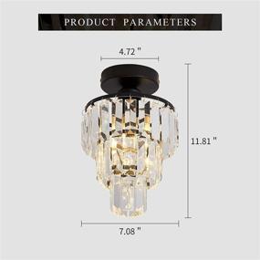 img 3 attached to YYJLX Crystal Chandelier 1-Light Flush Mount Ceiling Light: Chic and Contemporary Lighting for Every Space