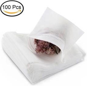 img 1 attached to 🍵 Convenient and Safe Tea Filter Bags: Disposable, Food-Grade & Environmentally Friendly, Set of 100 (3.15x3.94'')