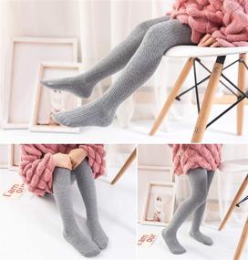 img 1 attached to 🧦 Cute and Warm: EPEIUS Baby Girl Tights in Thick Cable Knit for Toddlers, Ages 2-10