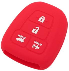 img 4 attached to 🔴 SEGADEN Red Silicone Remote Key Fob Cover Protector Case Skin Jacket Holder Compatible with Toyota 4 Button CV2407