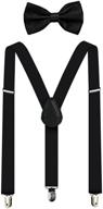👔 stylish and versatile: adjustable solid suspenders for women and men logo