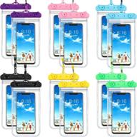 📱 12-pack universal waterproof phone pouches - underwater cases - clear cellphone dry bags with lanyard - ideal for outdoor activities, beach, swimming, and snorkeling - fits smartphones up to 6.9 inch - multi-color logo