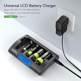 img 2 attached to 🔋 RayHom LCD Battery Charger with Rechargeable Batteries: AA AAA C D 9V - 2x Rechargeable C Battery 5000mAh, 2x D Battery 10000mAh + Charger Combo