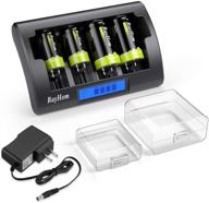 🔋 rayhom lcd battery charger with rechargeable batteries: aa aaa c d 9v - 2x rechargeable c battery 5000mah, 2x d battery 10000mah + charger combo logo