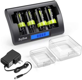 img 4 attached to 🔋 RayHom LCD Battery Charger with Rechargeable Batteries: AA AAA C D 9V - 2x Rechargeable C Battery 5000mAh, 2x D Battery 10000mAh + Charger Combo
