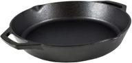 12 inch black lodge cast iron dual handle pan logo