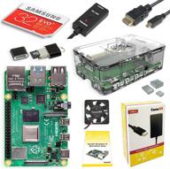 набор canakit raspberry pi 4 4gb: полный комплект с прозрачным корпусом и 4 гб озу логотип