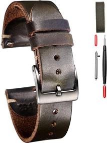 img 4 attached to Horween Leather Watch Bands For Men