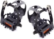 🏼 abrafit 9/16-inch premium quality bicycle pedals with toe clips, straps, and ample toe-room area – effortless installation logo