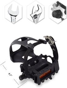 img 3 attached to 🏼 AbraFit 9/16-Inch Premium Quality Bicycle Pedals with Toe Clips, Straps, and Ample Toe-Room Area – Effortless Installation