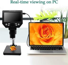 img 2 attached to 🔬 Micsci 4.3 Inch LCD Digital USB Microscope: 1000X Magnification, Video Recorder, Rechargeable Battery, and Adjustable Stand - Ideal for Coins, PCB Soldering, Repair, and Plants